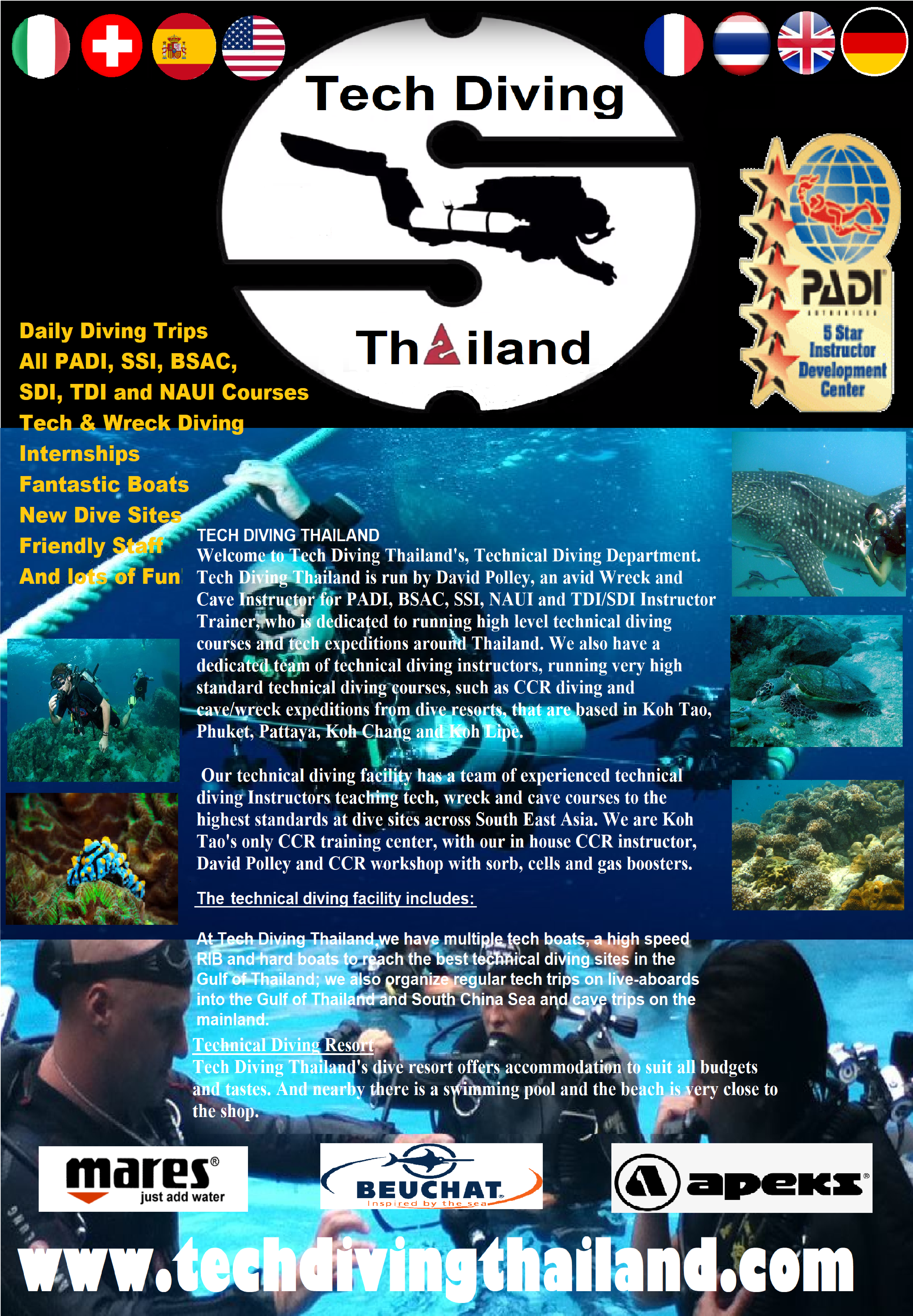 Tech Diving Thailand A4 printable poster